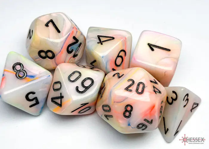 RPG Dice Set: Festive - Polyhedral - Circus/Black (7) - Chessex - Accessories