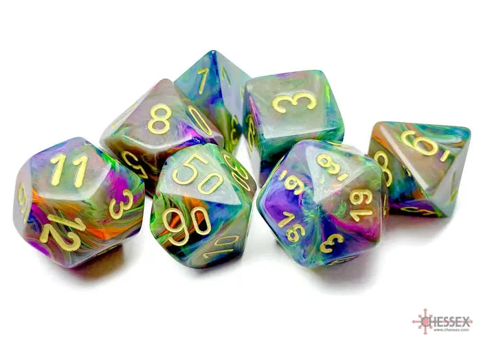 RPG Dice Set: Festive - Polyhedral - Rio/Yellow (7) - Chessex - Accessories