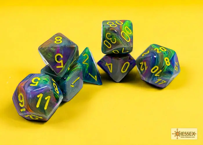 RPG Dice Set: Festive - Polyhedral - Rio/Yellow (7) - Chessex - Accessories