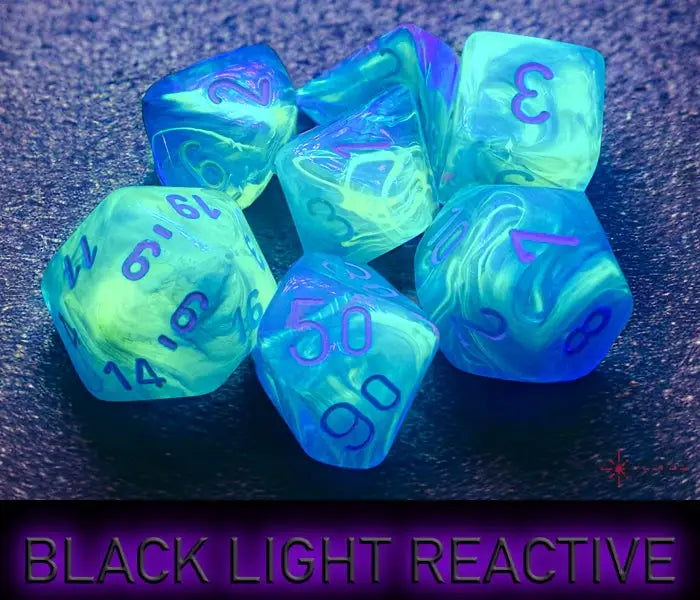 RPG Dice Set: Festive - Polyhedral - Waterlily/white (7) - Chessex - Accessories