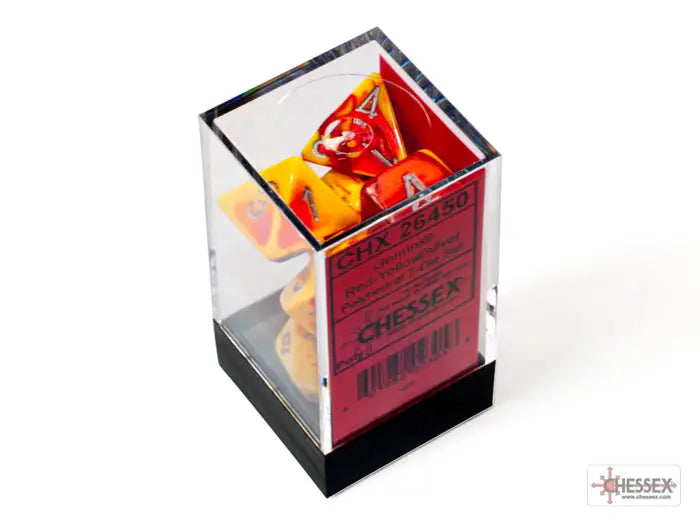 RPG Dice Set: Gemini - Polyhedral - Yellow/Silver Polyhedral (7) - Chessex - Accessories