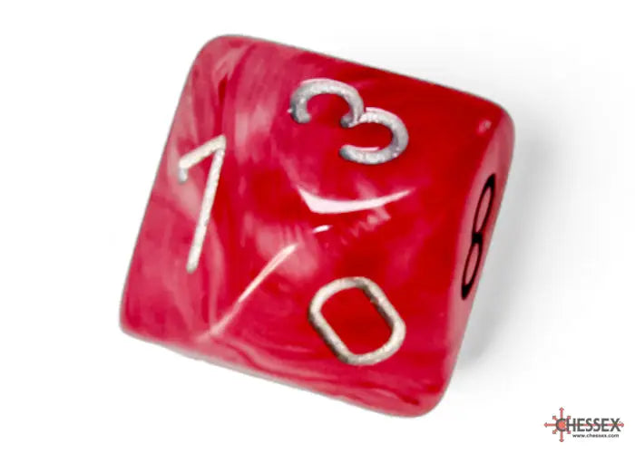 RPG Dice Set: Ghostly - Polyhedral - Glow Pink/Silver (7) - Chessex - Accessories