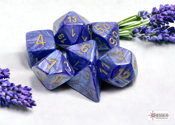 RPG Dice Set: Lustrous - Polyhedral - Purple/Gold (7) - Chessex - Accessories