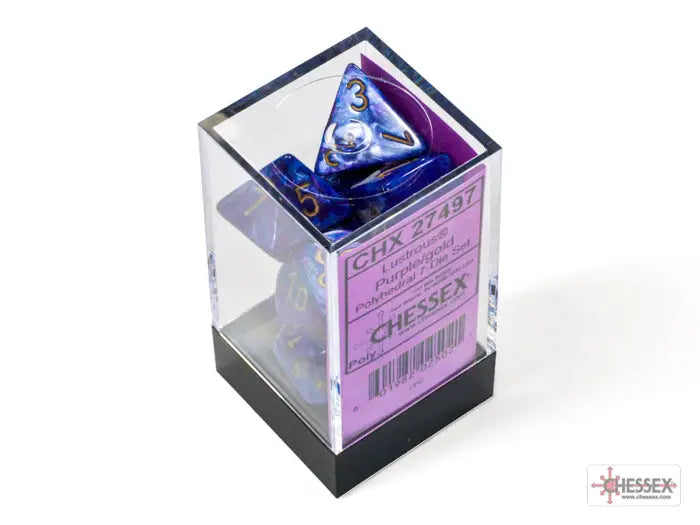 RPG Dice Set: Lustrous - Polyhedral - Purple/Gold (7) - Chessex - Accessories