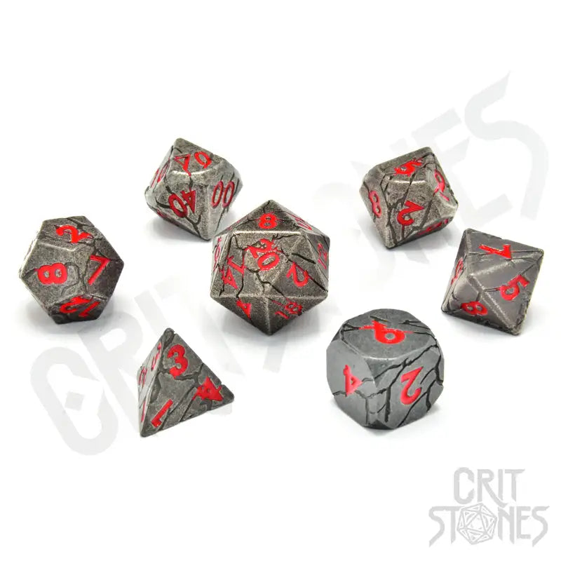 RPG Dice Set: Metal - Fractured Fate - Glassstaff - Accessories