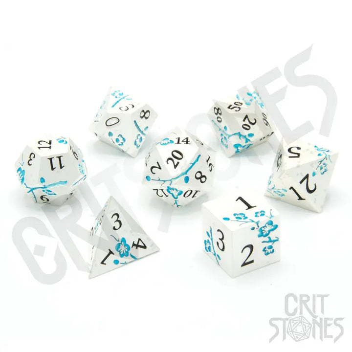 RPG Dice Set: Metal Iris Blossom Glassstaff Accessories