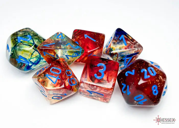 RPG Dice Set: Nebula - Luminary - Polyhedral - Primary/Blue (7) - Chessex - Accessories
