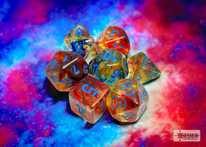 RPG Dice Set: Nebula - Luminary - Polyhedral - Primary/Blue (7) - Chessex - Accessories