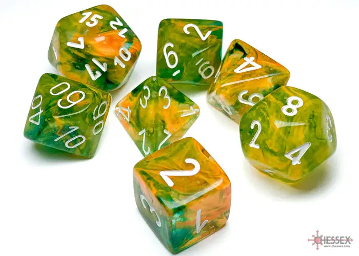 RPG Dice Set: Nebula - Luminary - Polyhedral - Spring/White (7) - Chessex - Accessories