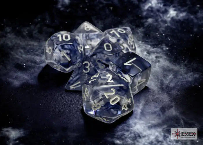 RPG Dice Set: Nebula - Polyhedral - Black/White (7) - Chessex - Accessories
