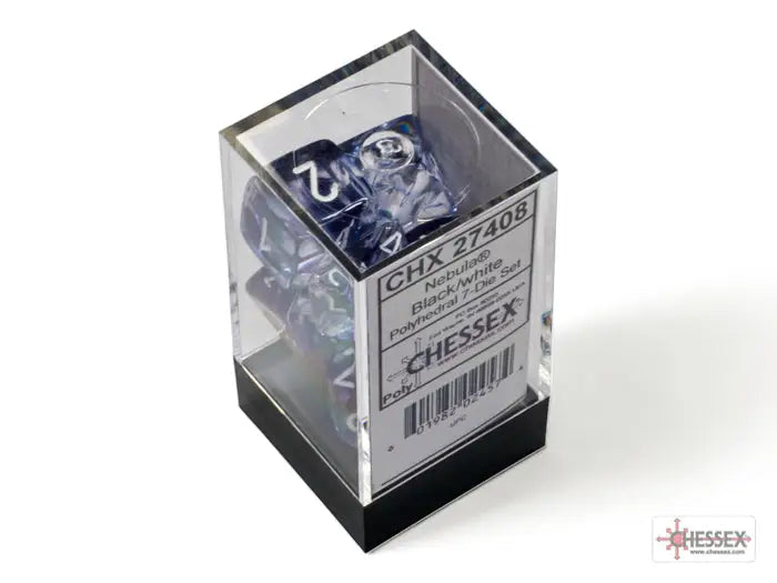 RPG Dice Set: Nebula - Polyhedral - Black/White (7) - Chessex - Accessories