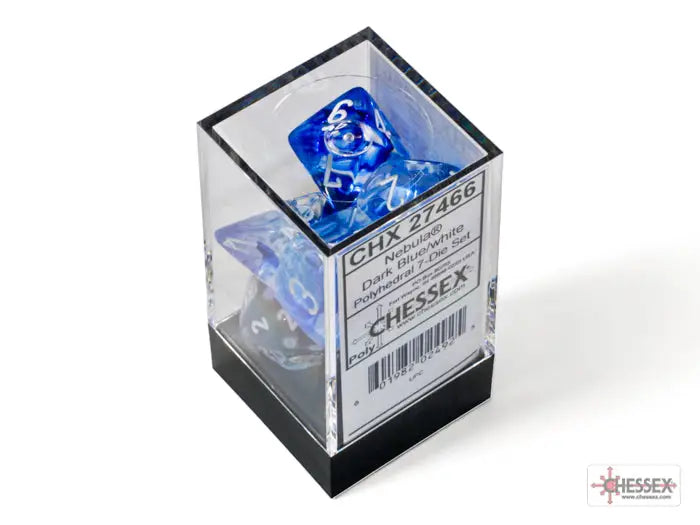 RPG Dice Set: Nebula - Polyhedral - Dark Blue/White (7) - Chessex - Accessories