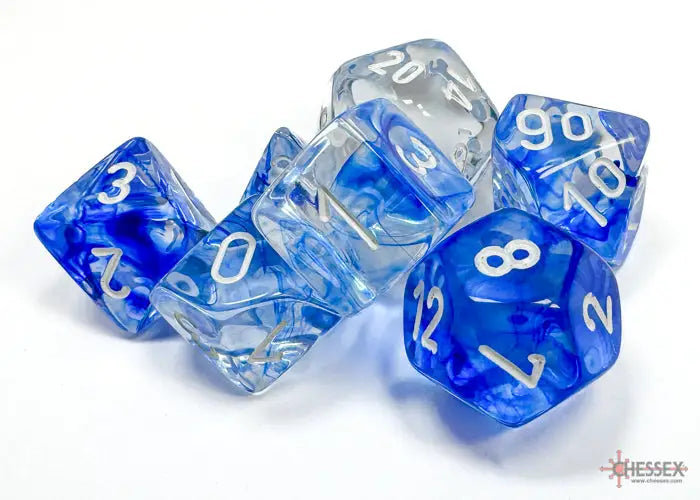 RPG Dice Set: Nebula - Polyhedral - Dark Blue/White (7) - Chessex - Accessories