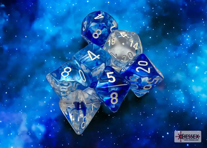 RPG Dice Set: Nebula - Polyhedral - Dark Blue/White (7) - Chessex - Accessories