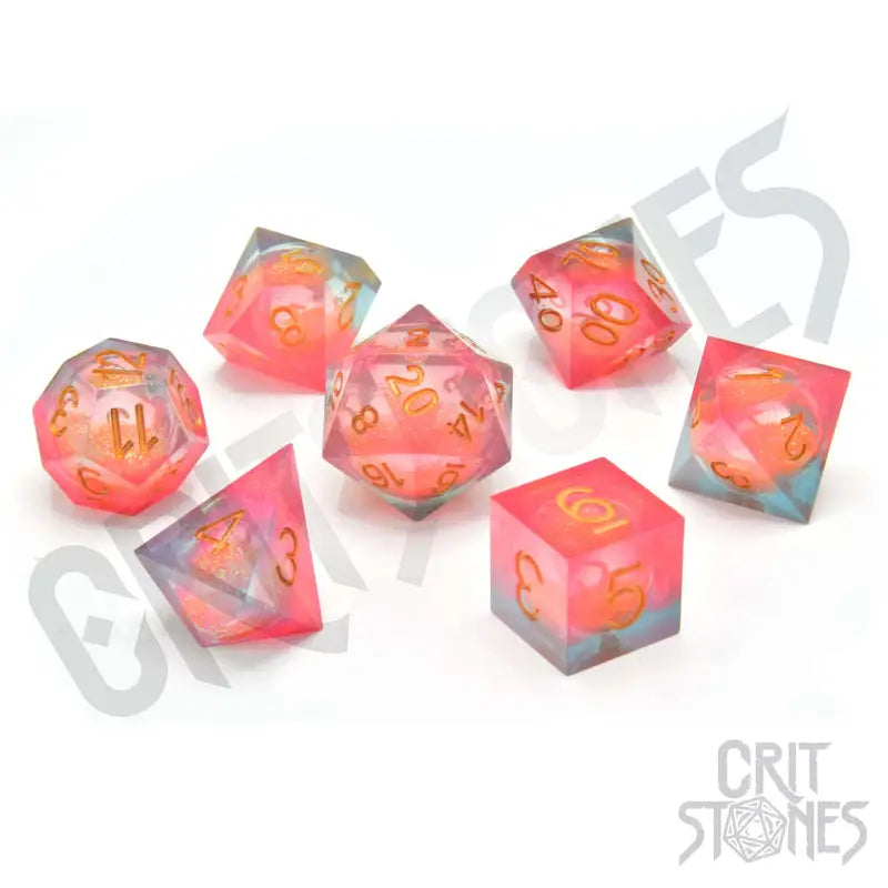 RPG Dice Set: Resin - Sharp Edge - Liquid Core - Lava Essence - Glassstaff - Accessories