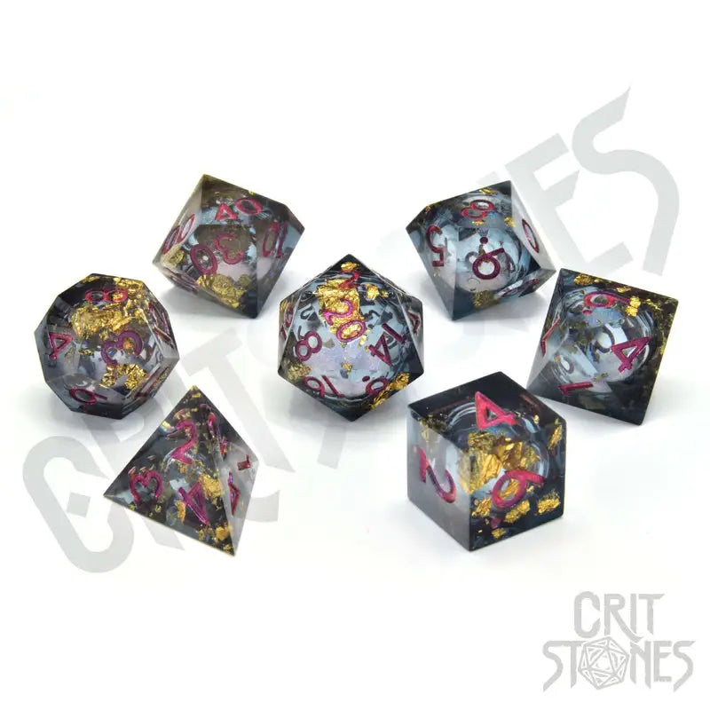 RPG Dice Set: Resin - Sharp Edge - Liquid Core - Void Vessels - Glassstaff - Accessories