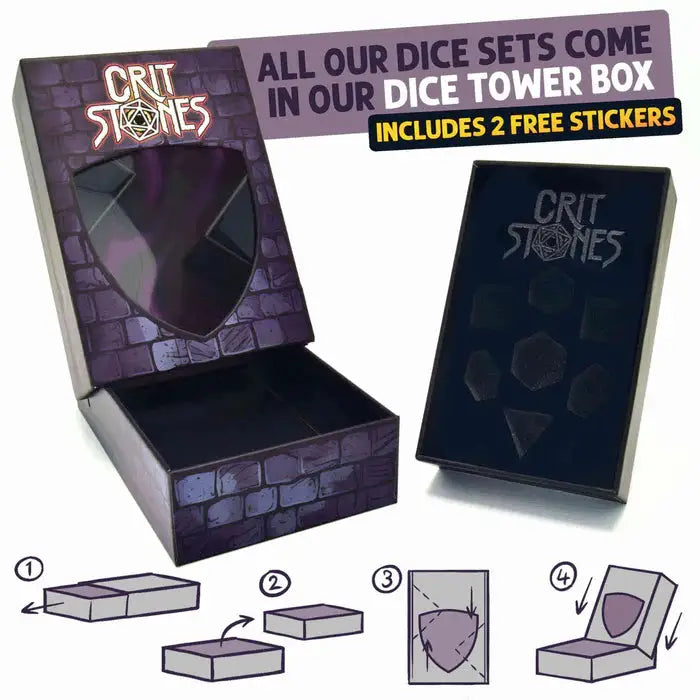 RPG Dice Set: Resin - Sharp Edge - Shadow Spire (7) - Glassstaff - Accessories