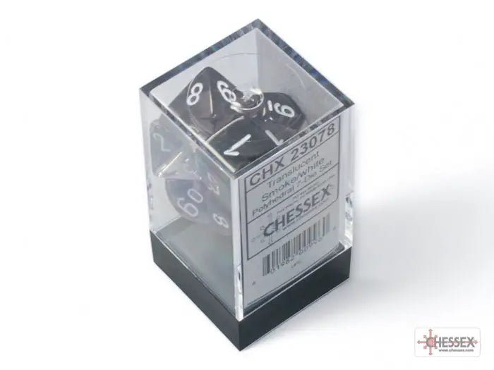 RPG Dice Set: Translucent - Polyhedral - Smoke/white (7) - Chessex - Accessories
