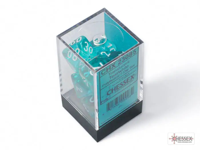 RPG Dice Set: Translucent - Polyhedral - Teal/white (7) - Chessex - Accessories