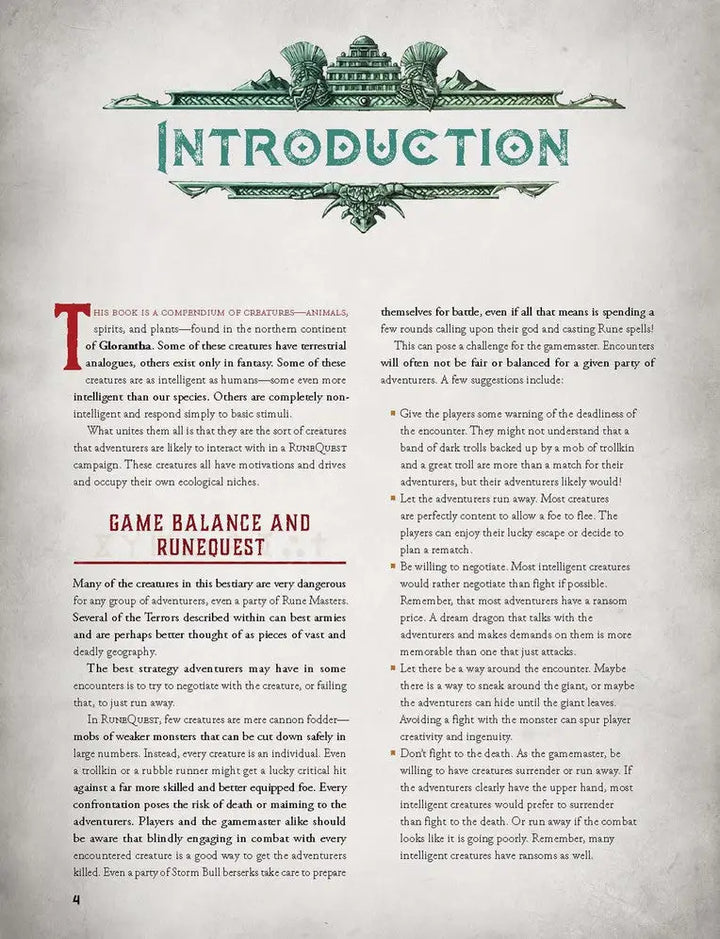 RuneQuest RPG: Glorantha Bestiary (EN) - Chaosium - Roleplaying Games