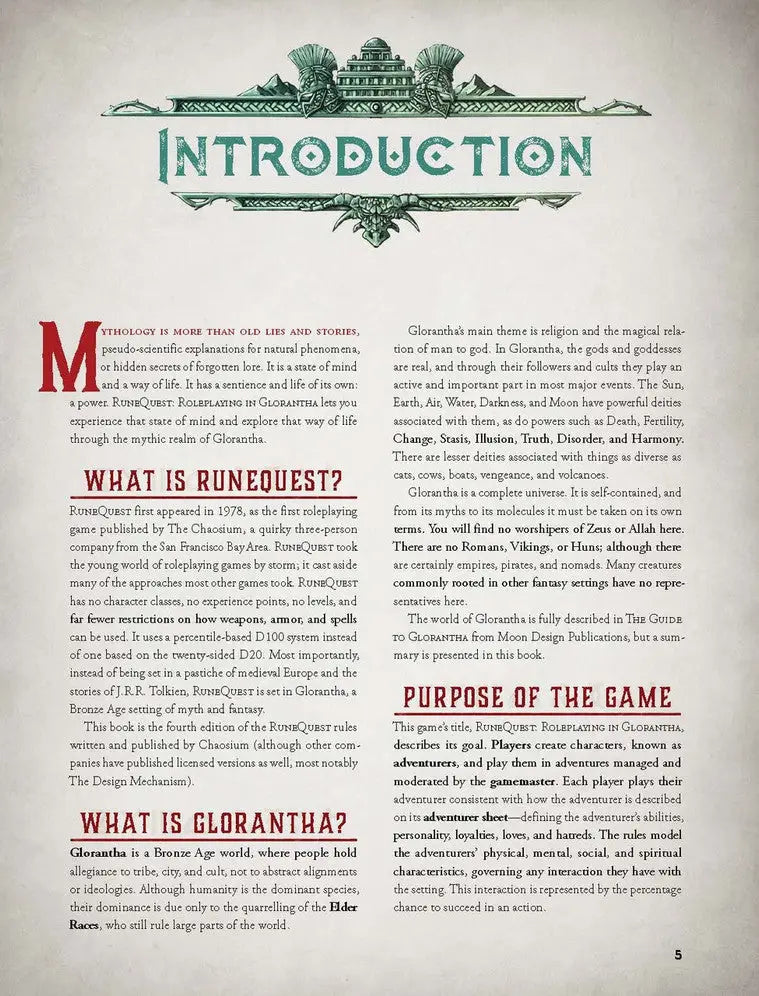 RuneQuest RPG: Roleplaying in Glorantha - Core Rulebook (EN) - Chaosium - Roleplaying Games
