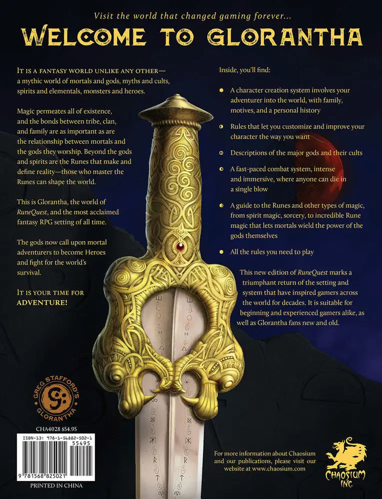 RuneQuest RPG: Roleplaying in Glorantha - Core Rulebook (EN) - Chaosium - Roleplaying Games