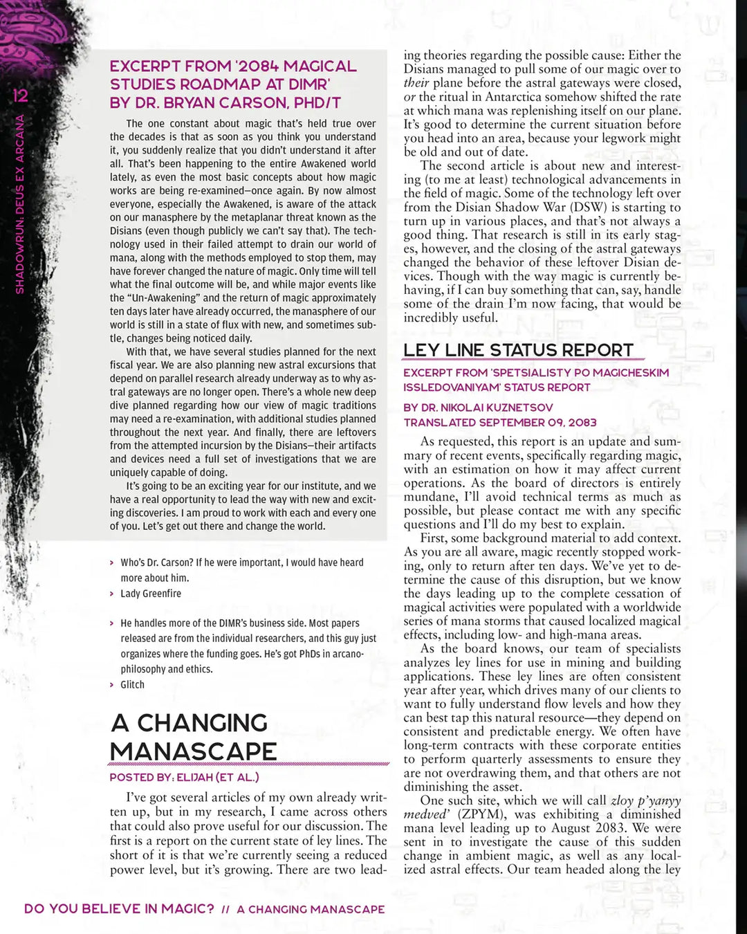 Shadowrun RPG: Sixth World - Core Rulebook - Deus Ex Arcana (EN) - Catalyst Game Labs - Roleplaying Games