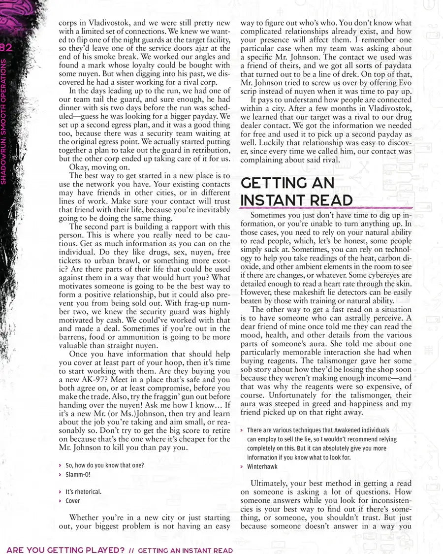 Shadowrun RPG: Sixth World - Core Rulebook - Smooth Operations (EN) - Catalyst Game Labs - Roleplaying Games