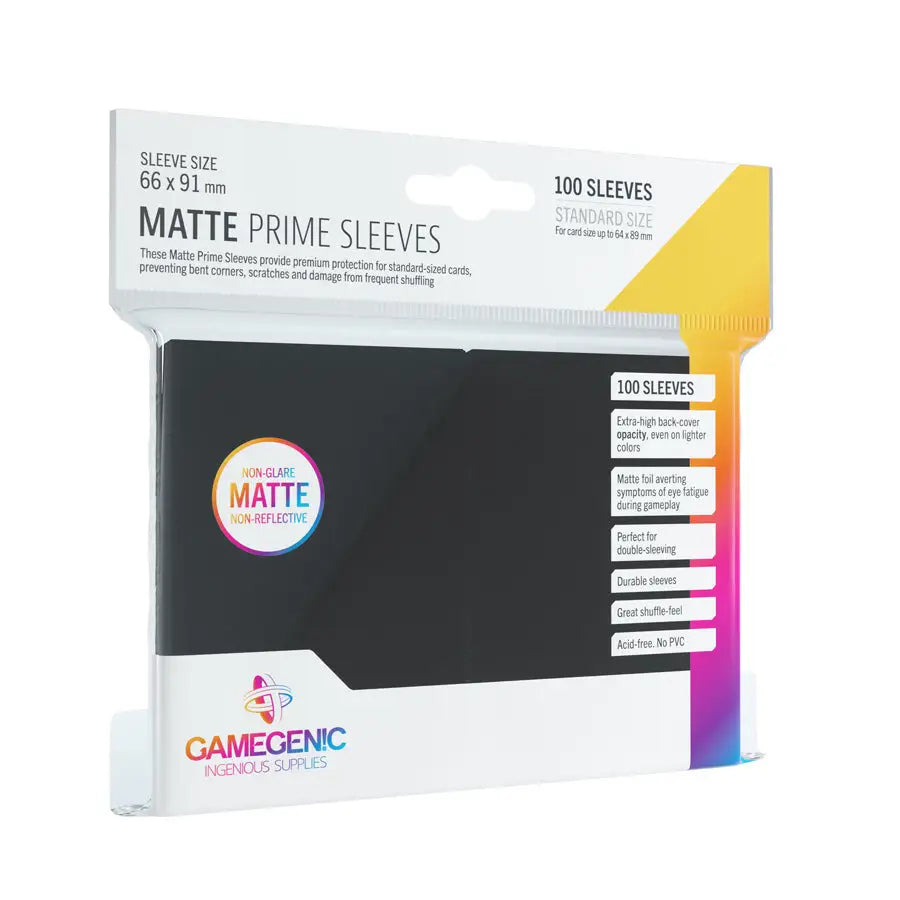 Sleeves: Matte - Prime - Standard - Black (100) - Gamegenic - Accessories