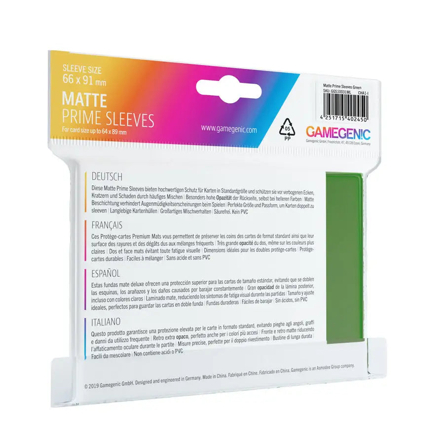 Sleeves: Matte - Prime - Standard - Green (100) - Gamegenic - Accessories
