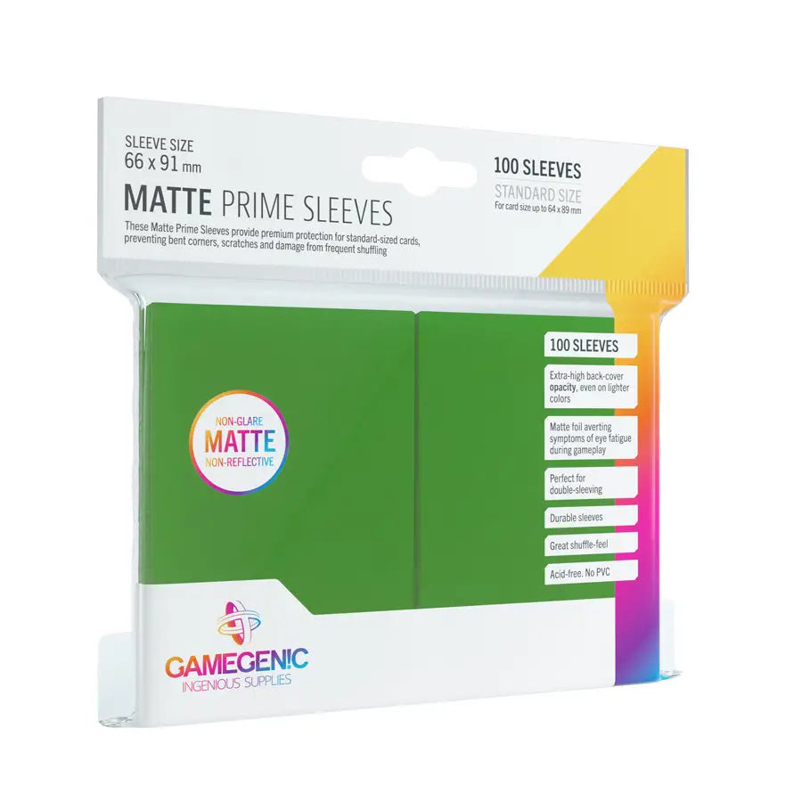 Sleeves: Matte - Prime - Standard - Green (100) - Gamegenic - Accessories