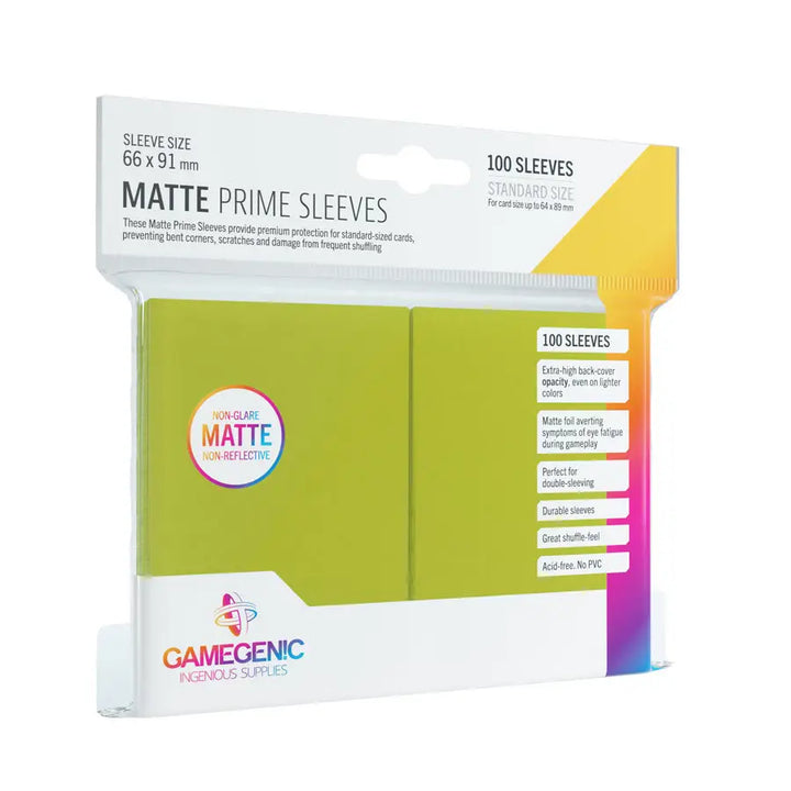 Sleeves: Matte - Prime - Standard - Lime (100) - Gamegenic - Accessories