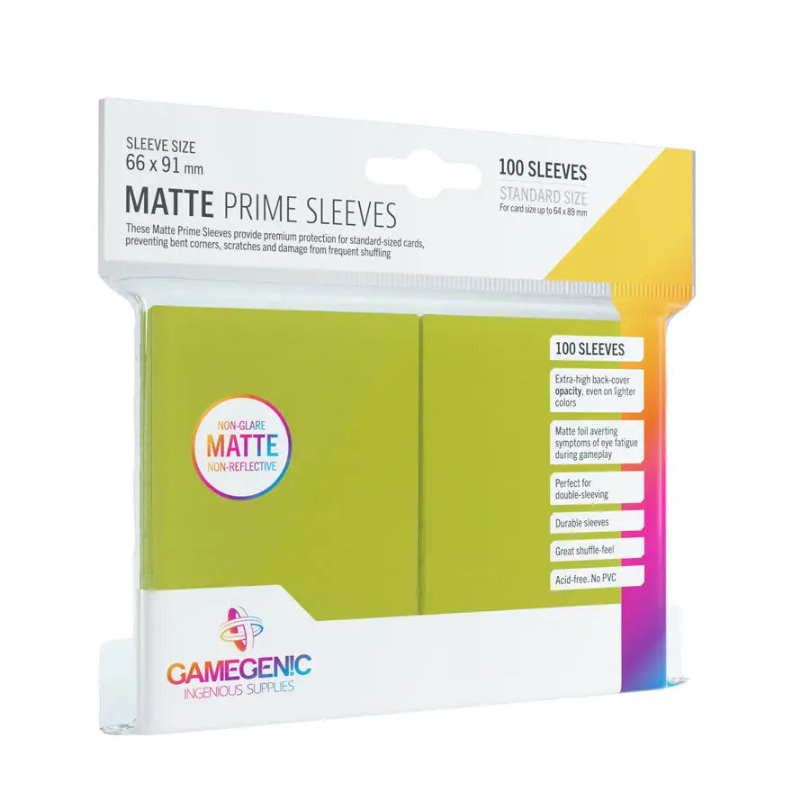 Sleeves: Matte - Prime - Standard - Lime (100) - Gamegenic - Accessories