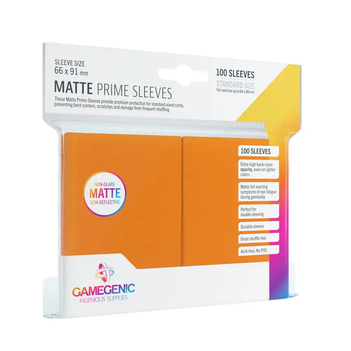 Sleeves: Matte - Prime - Standard - Orange (100) - Gamegenic - Accessories
