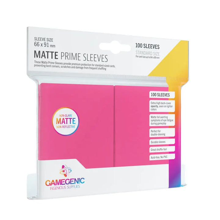 Sleeves: Matte - Prime - Standard - Pink (100) - Gamegenic - Accessories