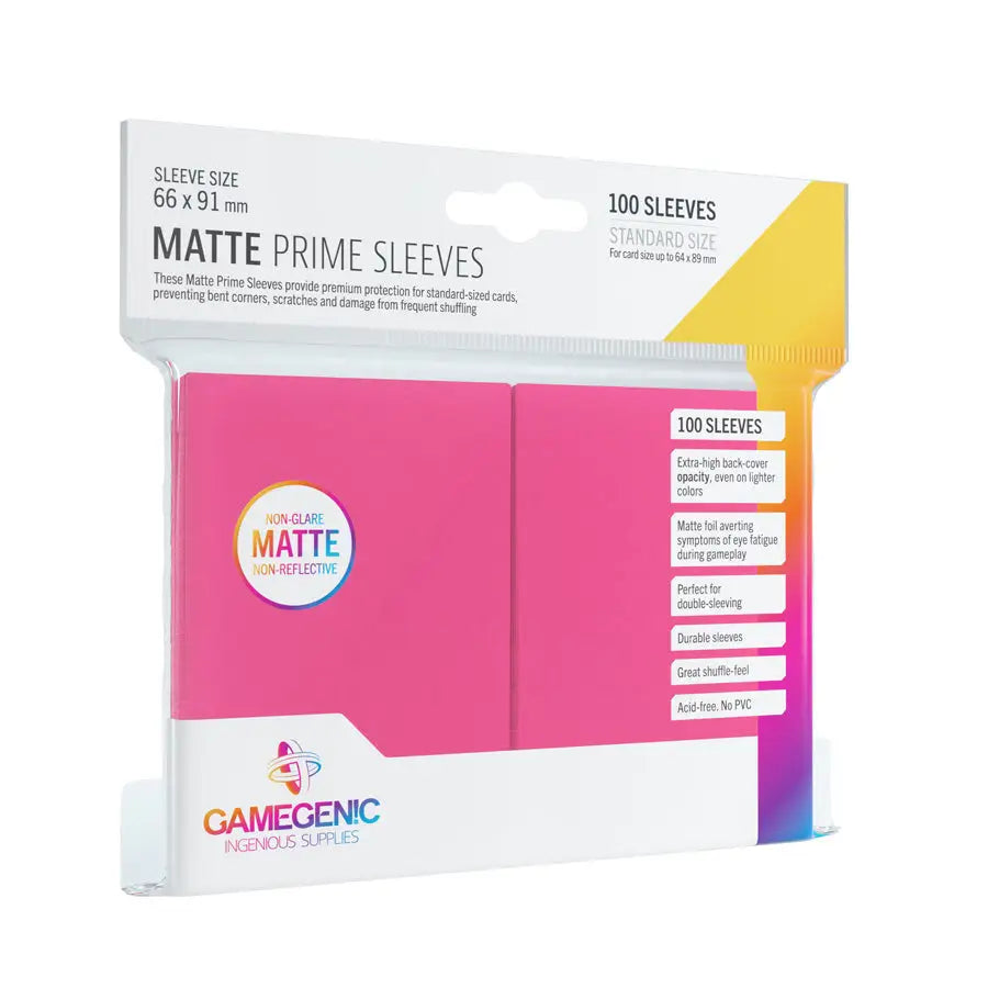 Sleeves: Matte - Prime - Standard - Pink (100) - Gamegenic - Accessories