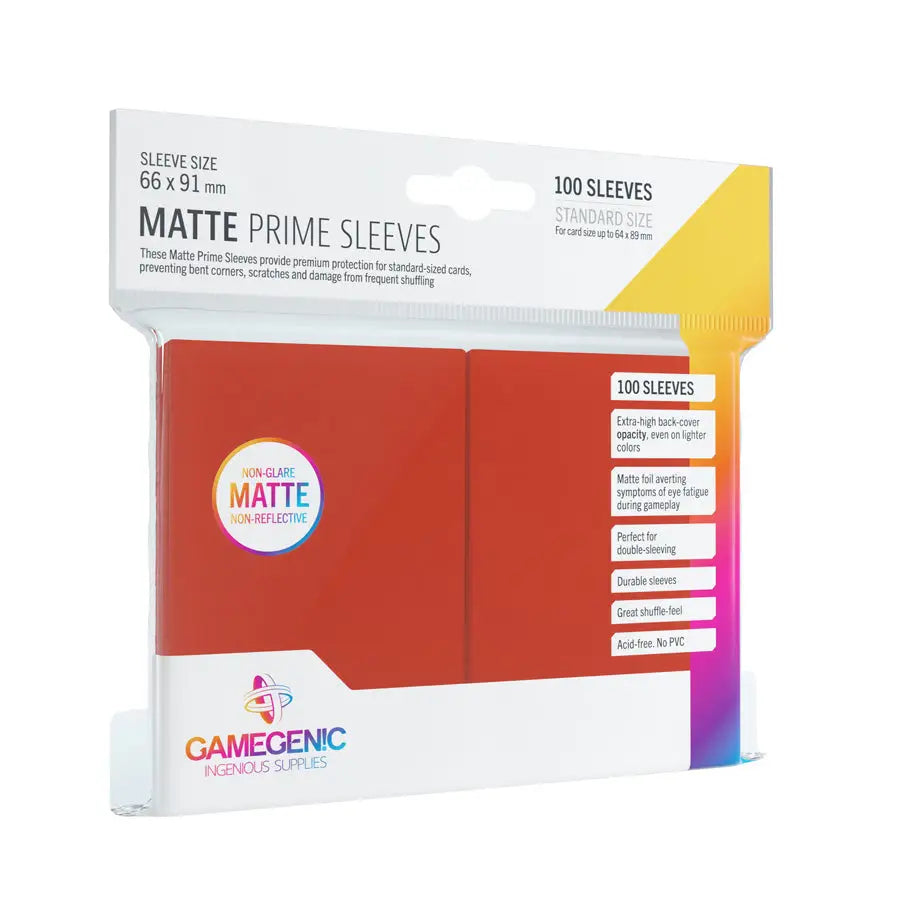 Sleeves: Matte - Prime - Standard - Red (100) - Gamegenic - Accessories