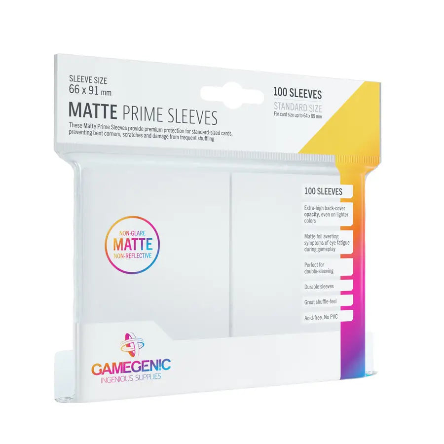 Sleeves: Matte - Prime - Standard - White (100) - Gamegenic - Accessories