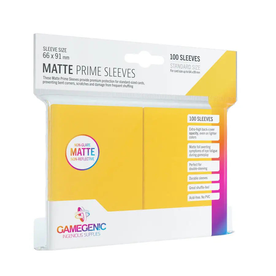 Sleeves: Matte - Prime - Standard - Yellow (100) - Gamegenic - Accessories