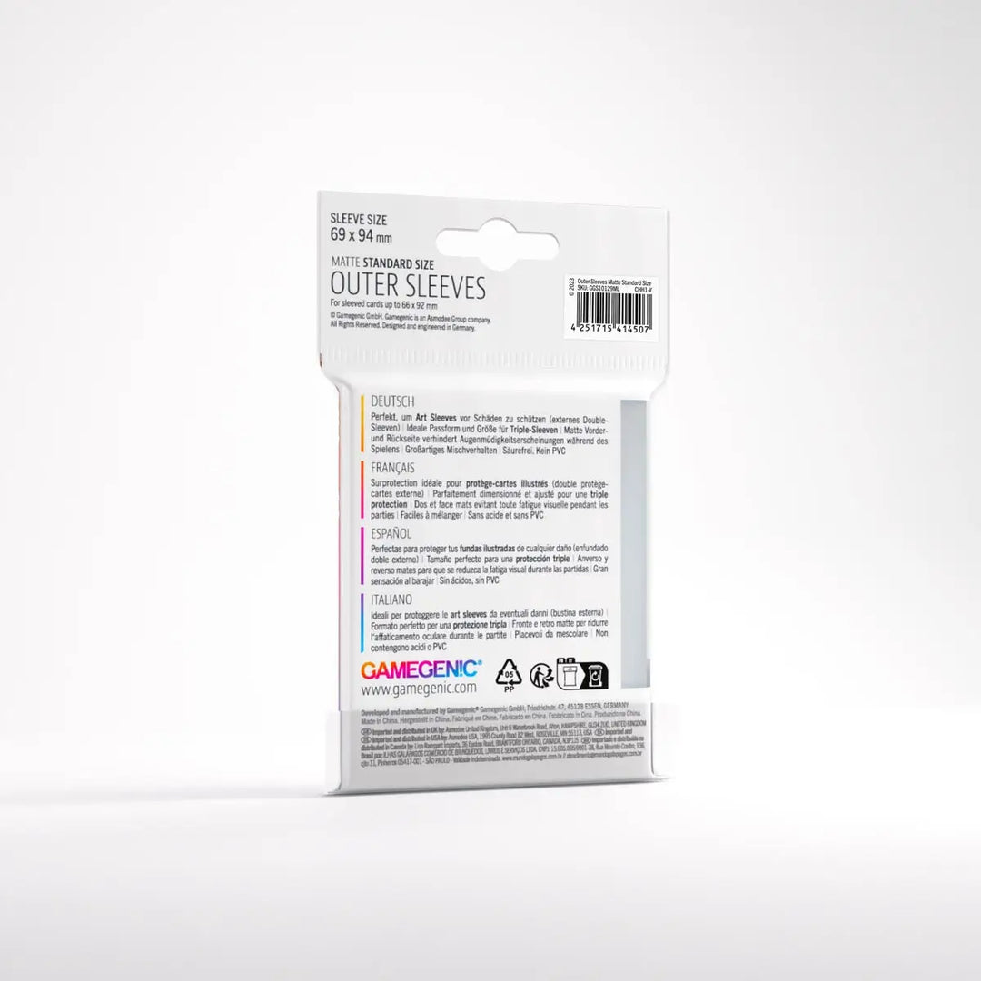 Sleeves: Outer - Matte - Standard - Clear (50) - Gamegenic - Accessories