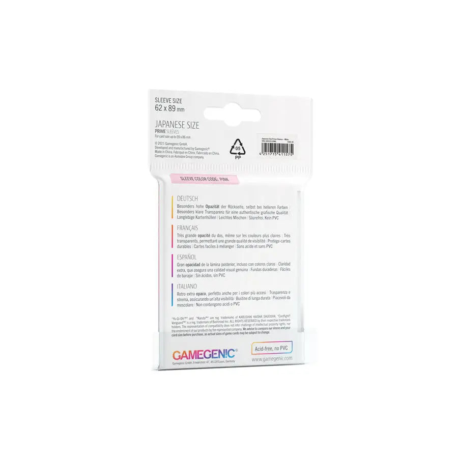 Sleeves: Prime - Japanese - White (60) - Gamegenic - Accessories