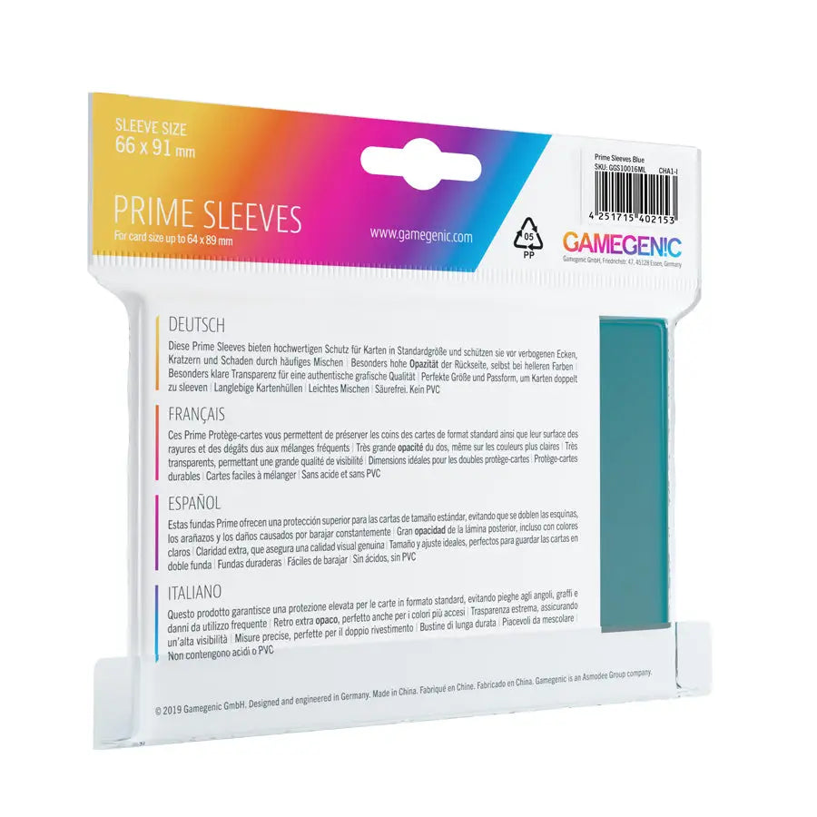 Sleeves: Prime - Standard - Blue (100) - Gamegenic - Accessories