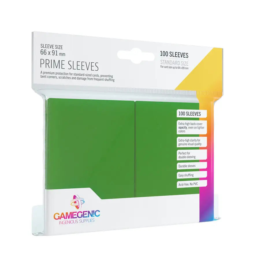 Sleeves: Prime - Standard - Green (100) - Gamegenic - Accessories