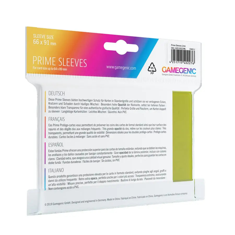 Sleeves: Prime - Standard - Lime (100) - Gamegenic - Accessories