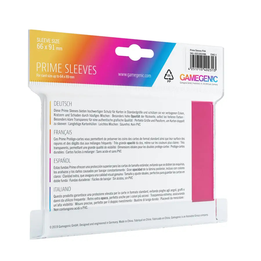 Sleeves: Prime - Standard - Pink (100) - Gamegenic - Accessories