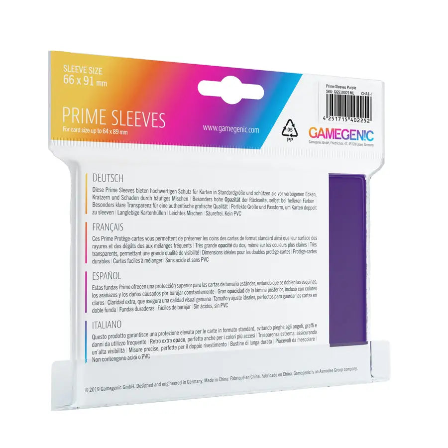 Sleeves: Prime - Standard - Purple (100) - Gamegenic - Accessories
