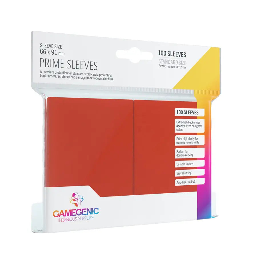 Sleeves: Prime - Standard - Red (100) - Gamegenic - Accessories