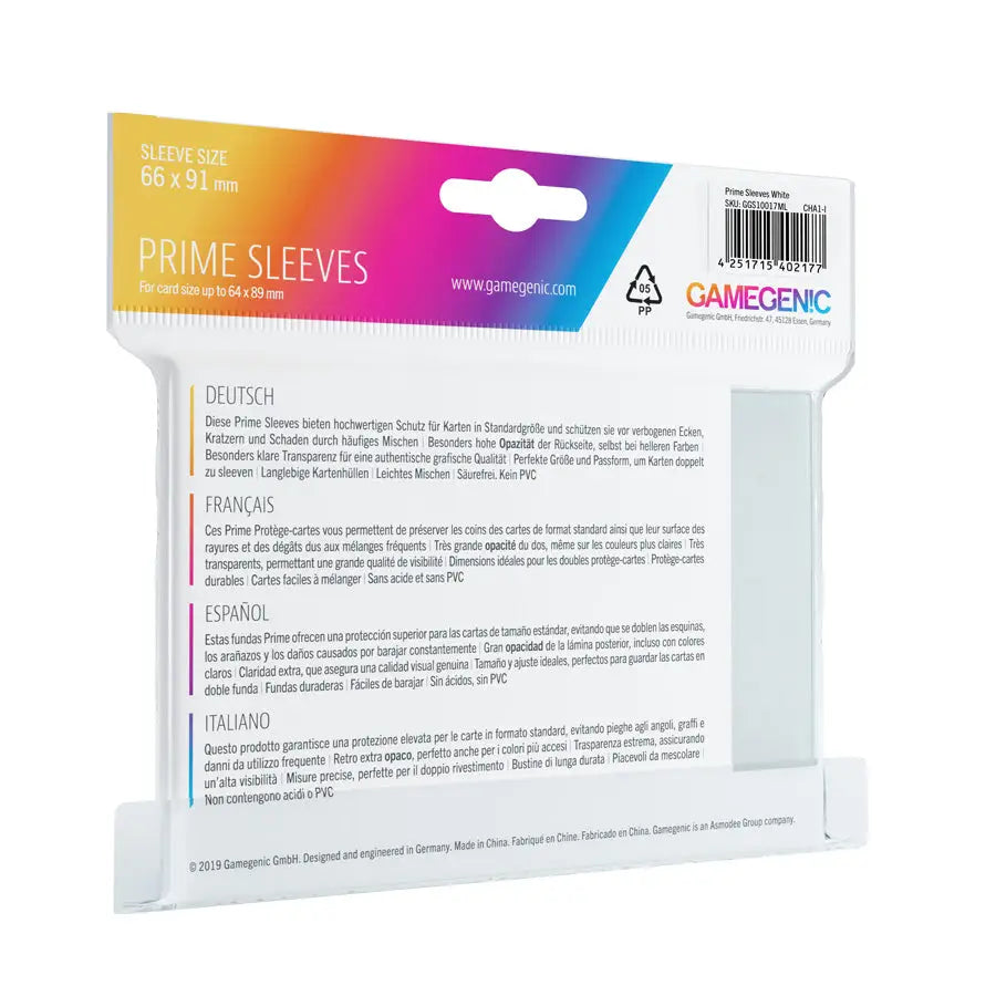 Sleeves: Prime - Standard - White (100) - Gamegenic - Accessories