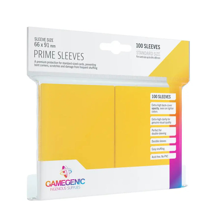 Sleeves: Prime - Standard - Yellow (100) - Gamegenic - Accessories