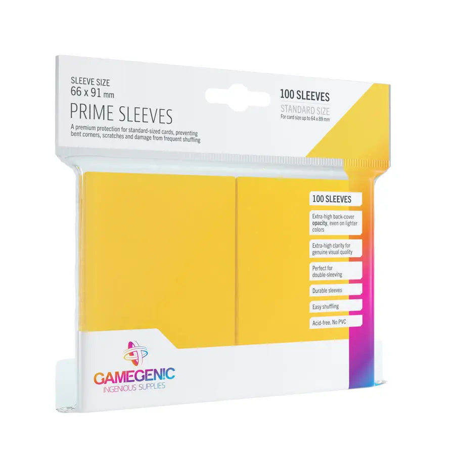Sleeves: Prime - Standard - Yellow (100) - Gamegenic - Accessories